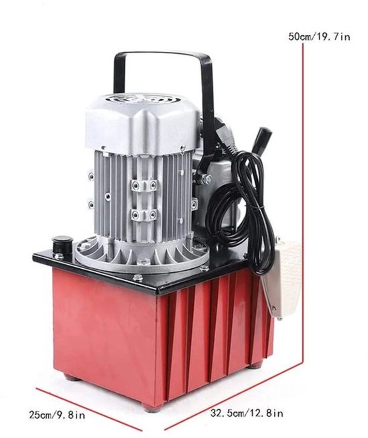 Elektrische Waterpomp 7L - 750 W Vermogen - 220 V Stroom - Hydraulische Oliepomp - Handmatige Klep - Industrieel Gebruik