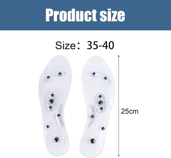 Magnetische Acupressuur Inlegzolen voor Gewichtsverlies en Welzijn, Orthopedische Massagezolen Unisex Maat 35-40 voor Comfort en Ondersteuning — afbeelding 4