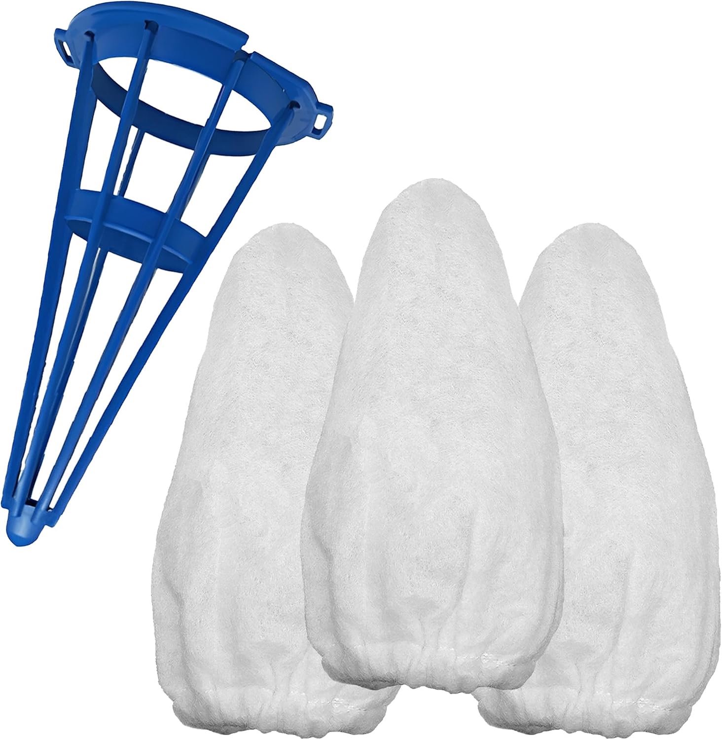 Vacuümfilter, katoen en kegelfilter, frame voor zwembadblaster, watertechnologie, honderdjarige filter (1 kegelfilterframe+3 filterzak)