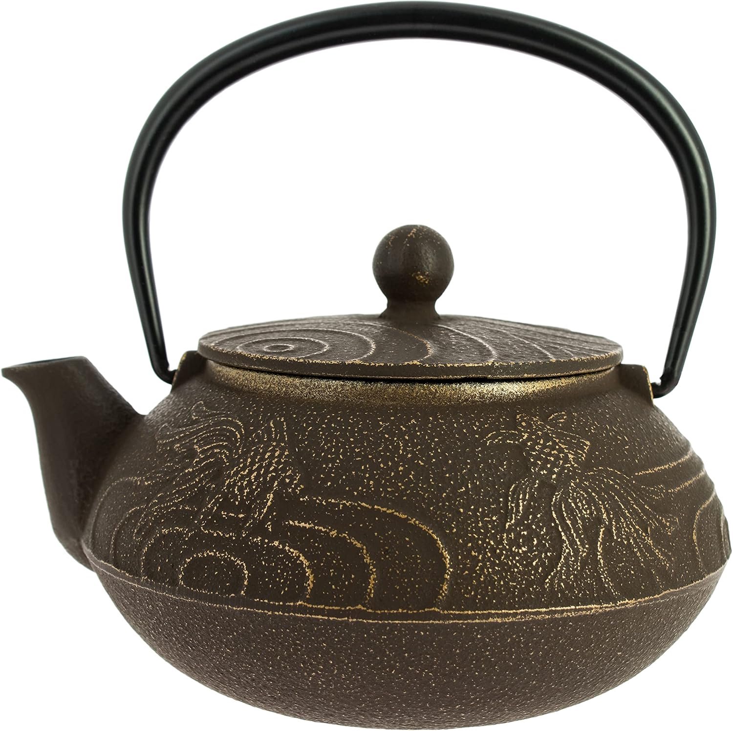 Lwachu Kingyo theepot bruin-goud, 650 ml, gietijzer uit Japan