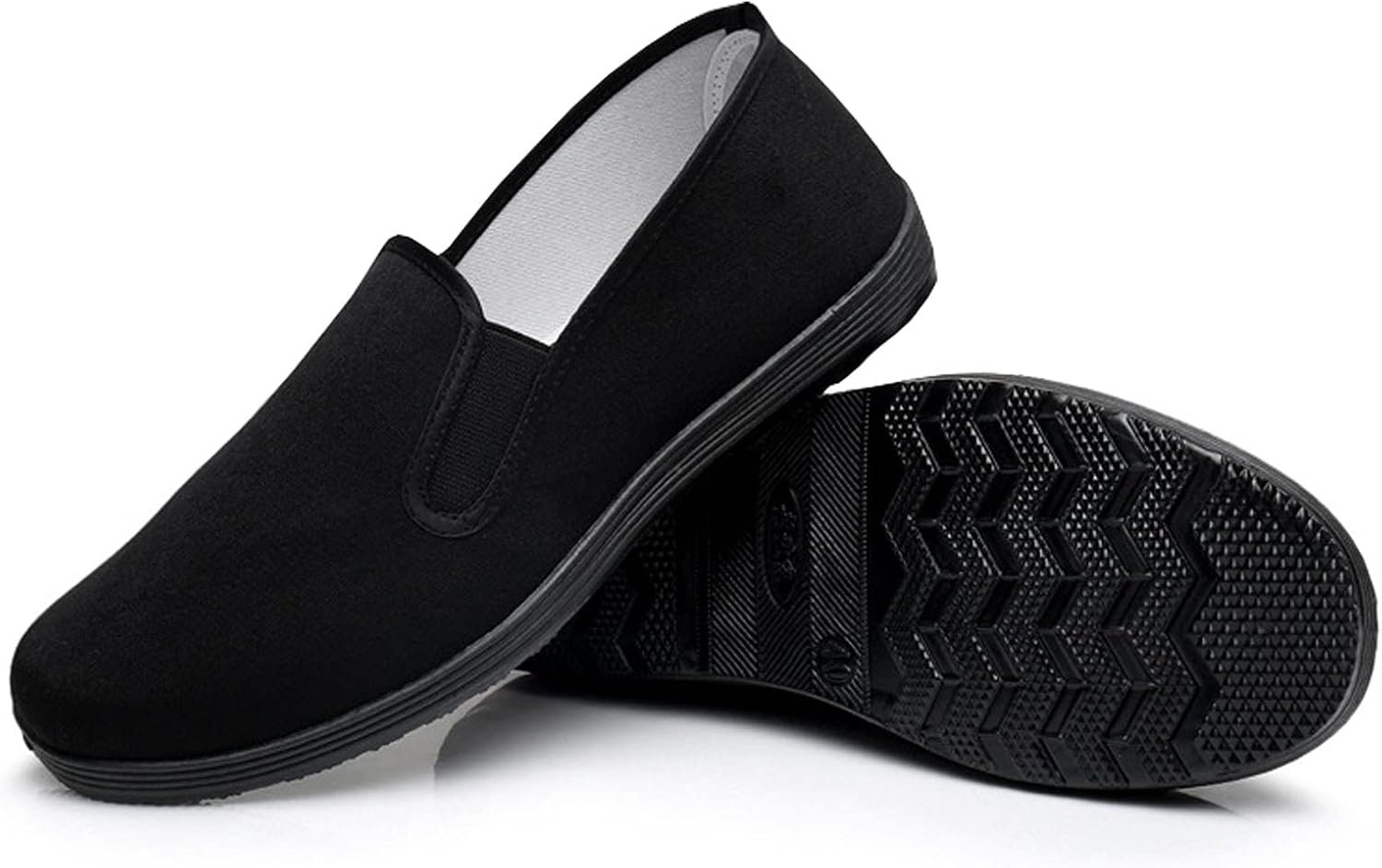 Kung Fu Pantoffels Canvas Vechtsport Tai Chi Schoenen Rubberen Zool Unisex Helemaal Zwart