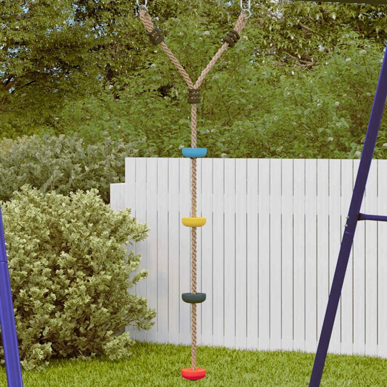 Schommel met klimtouw, meerkleurig, outdoor speelgoed