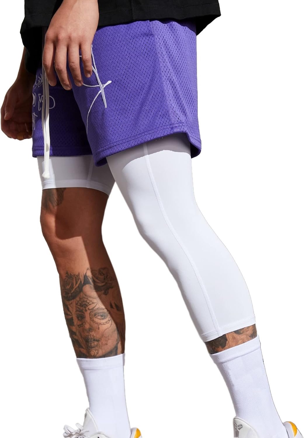 Broek Heren 3/4 Running Pants Long Tight Heren Single Leg 3/4 Sport Leggings voor Sport Training Ademend Strak Functioneel