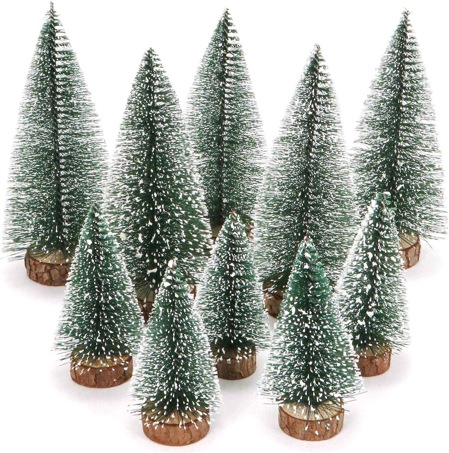 10 x mini-kerstboom van grenenhout