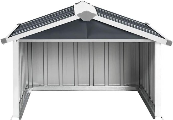 Garage voor grasmaaier, 92 x 97 x 63 cm, van verzinkt staal, robotschuilplaats voor de tuin, antraciet — afbeelding 5