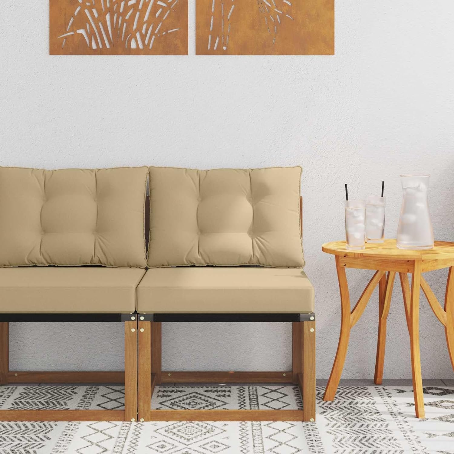 Acacia Textileen tuinmeubelen 59x63x73cm Bruin