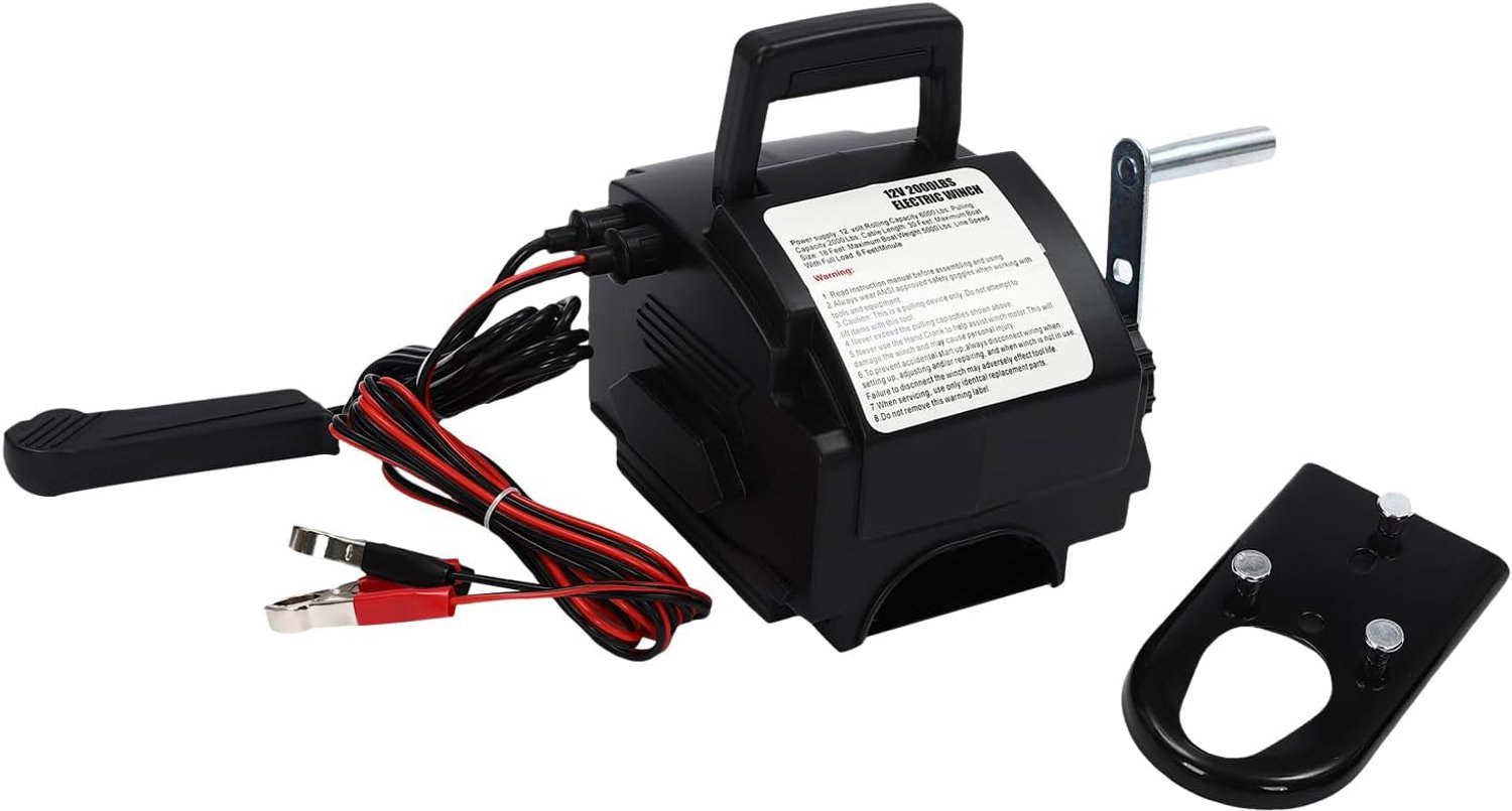 Elektrische kabellier, 12 V, 300 W, elektrische kabellier, 2267,96 kg draagvermogen kabellier, modi handmatig/kabelgebonden