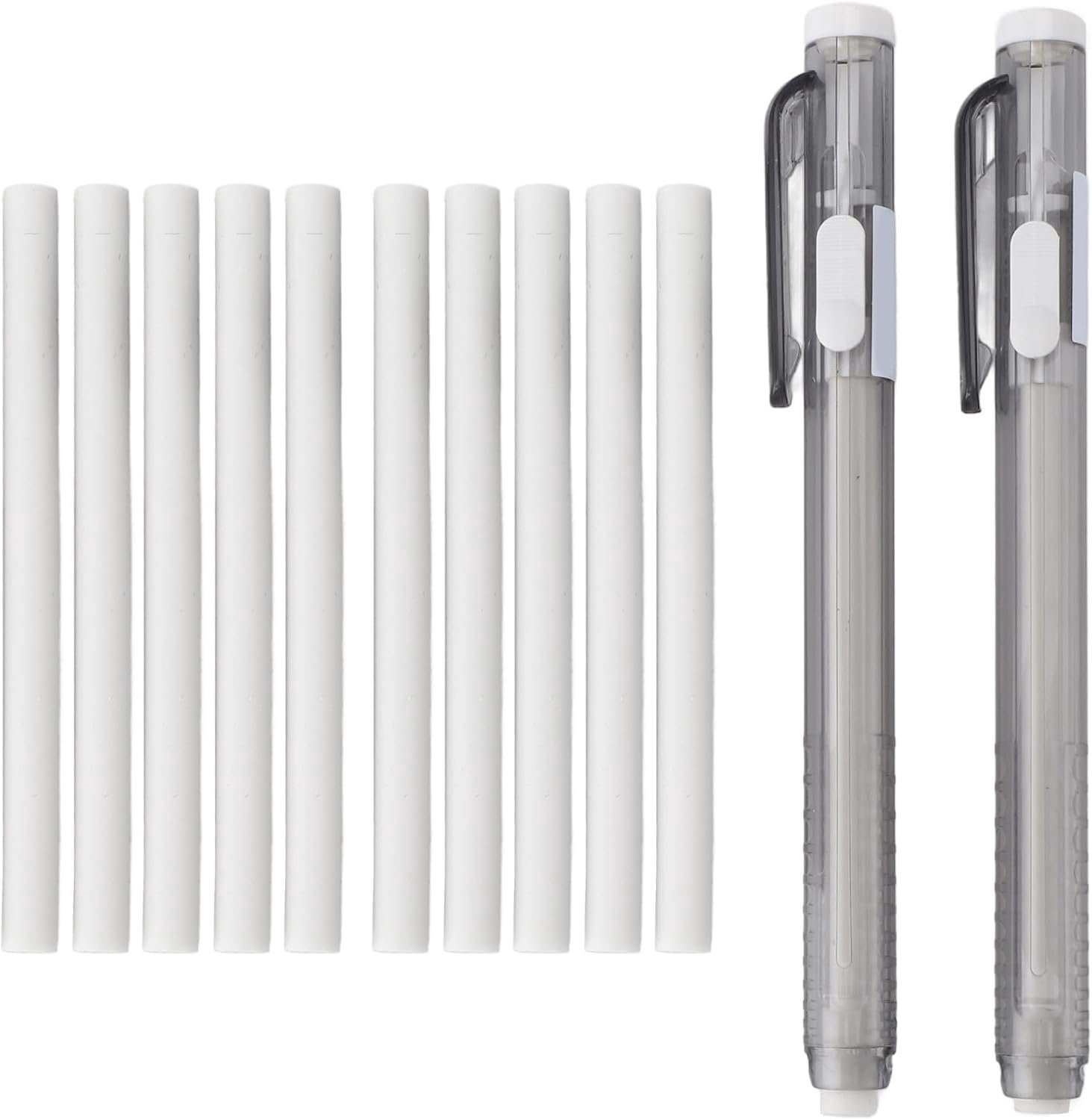 Mechanische gumpen en vullen set 2 intrekbare gumpennen met 10 gum navullingen voor schoolkantoor studenten leraren ingenieurs duurzaam plastic rubber 13,5 cm 5.3in