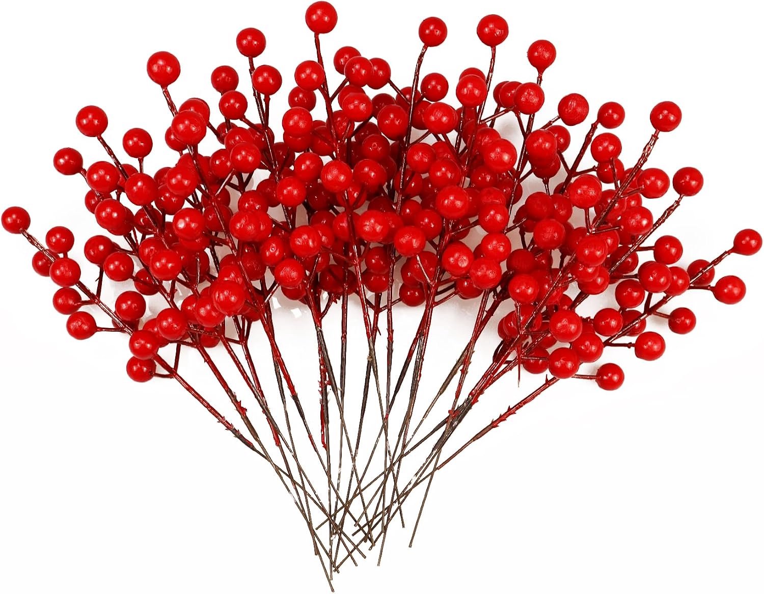 30 stuks kunstmatige rode bes takken, Kerstmis Hulst Berry takken decoraties Home, nep rode bes Picks voor kerstboom decoraties ambachten krans partij tafel middenstuk