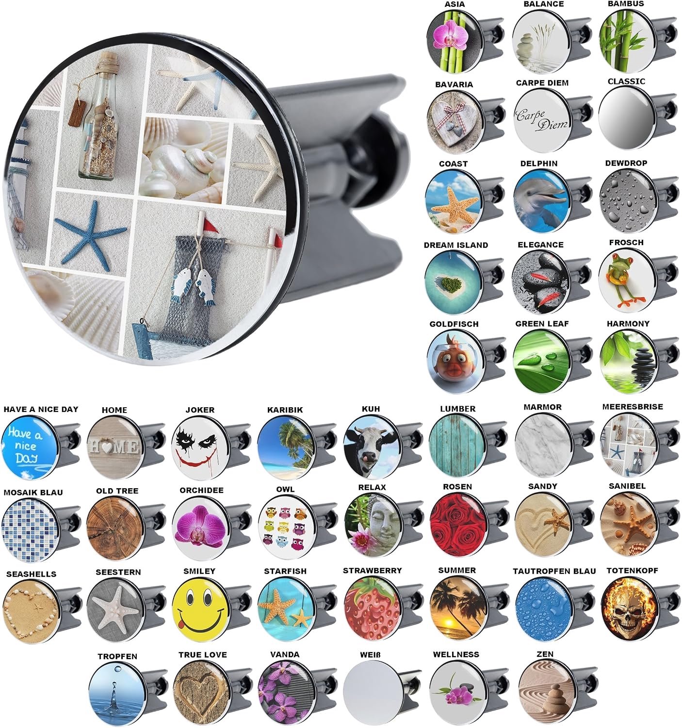 Stopper zeebries, vele mooie wastafel stopper om uit te kiezen, hoge kwaliteit ✶✶✶✶✶