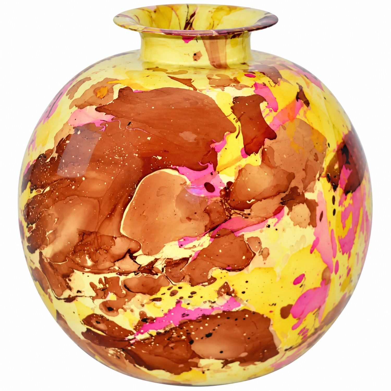 Colmore by Diga vaas-Iron Yellow enamel-Ø35x35x35cm Geel