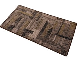 Loper Sufix Donkerbruin 65 × 130 cm – Geometrisch Dessin
