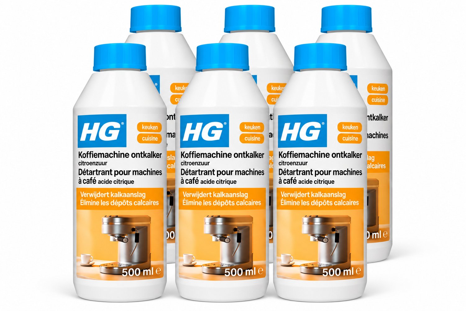 HG Koffiemachine Ontkalker Citroenzuur - 6 x 500 ml
