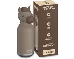 Asobu Bestie Horse - 460ml - Bruin - Paard - Thermo Drinkfles voor warme en koude dranken