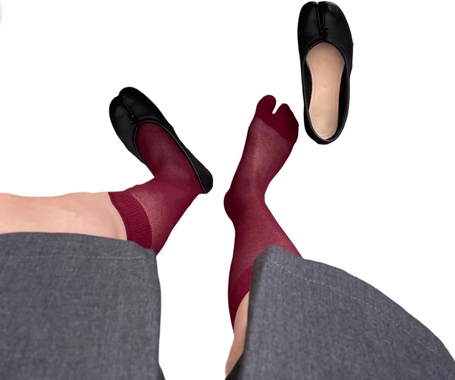 Sokken met twee tenen voor dames, tabsokken, Japanse stijl, flipflops, tabi sokken, ademende damessokken, Geta teensokken, sneakersokken voor dagelijks gebruik, sport, vrije tijd