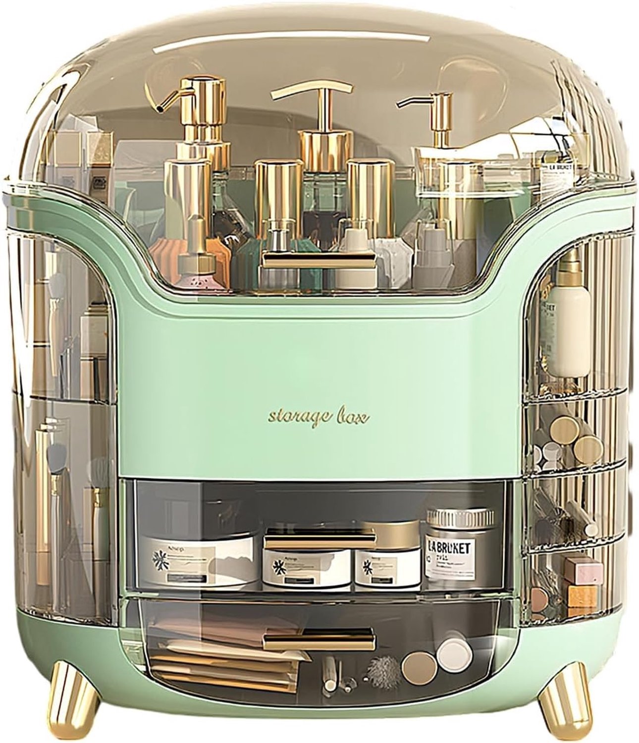 Organizer voor Make-up - Groen - Met Deksel - Grote Capaciteit - Voor Cosmetica