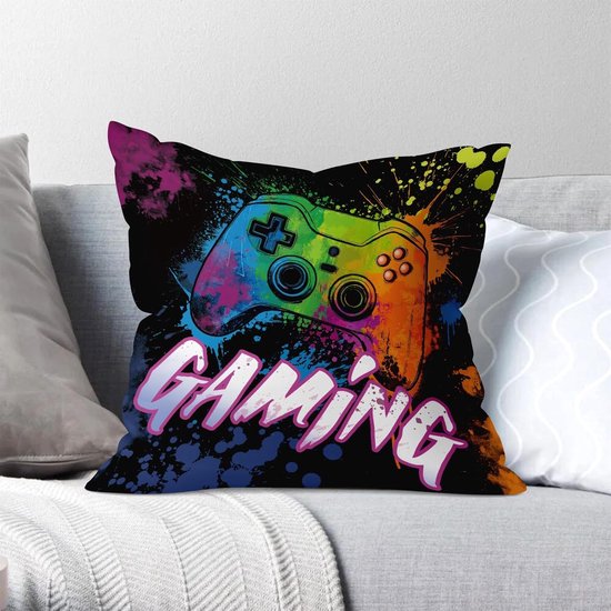 Kleurvolle Gaming Kussenslopen 40 x 40 cm - Set van 4 voor Gamer Jongens, Speelkamer Decoratie en Sofa Accessoire — afbeelding 3