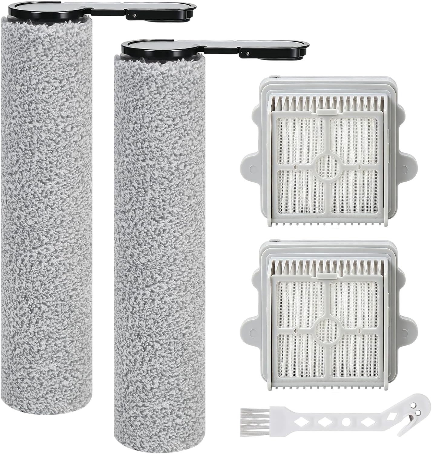 Reserveborstelrollen en HEPA-filters voor nat- en droogstofzuiger, complete accessoireset met 2 borstelrollen, 2 filters en reinigingsborstel voor optimale stofzuigprestaties