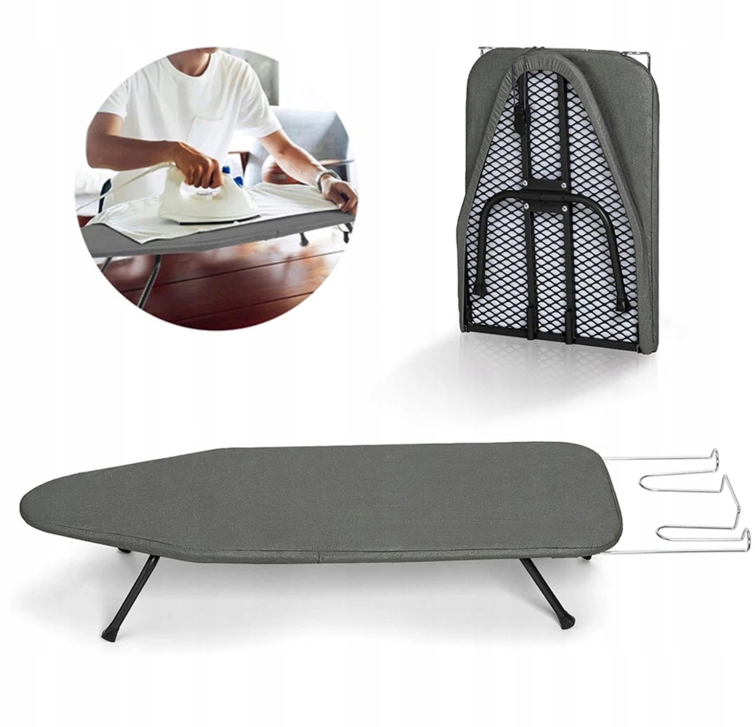 Compacte Opvouwbare Strijkplank voor Tafel/Muur - 76x29cm