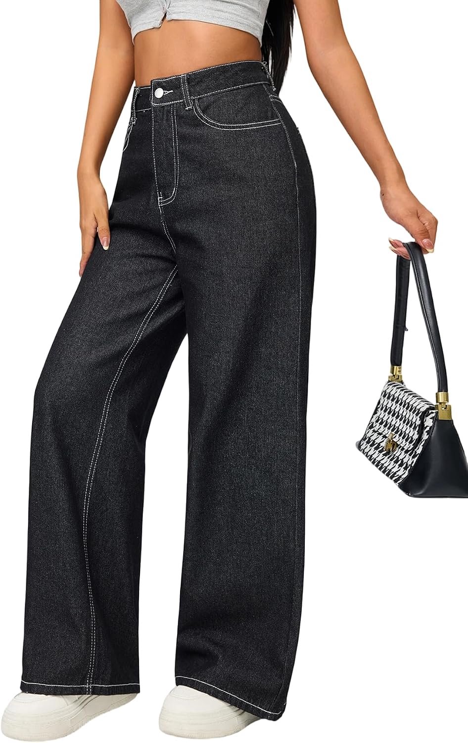 Jeans voor dames, wijde pijpen, denim broek, vintage, Y2k, jaren 90, losse lange broek, hiphop