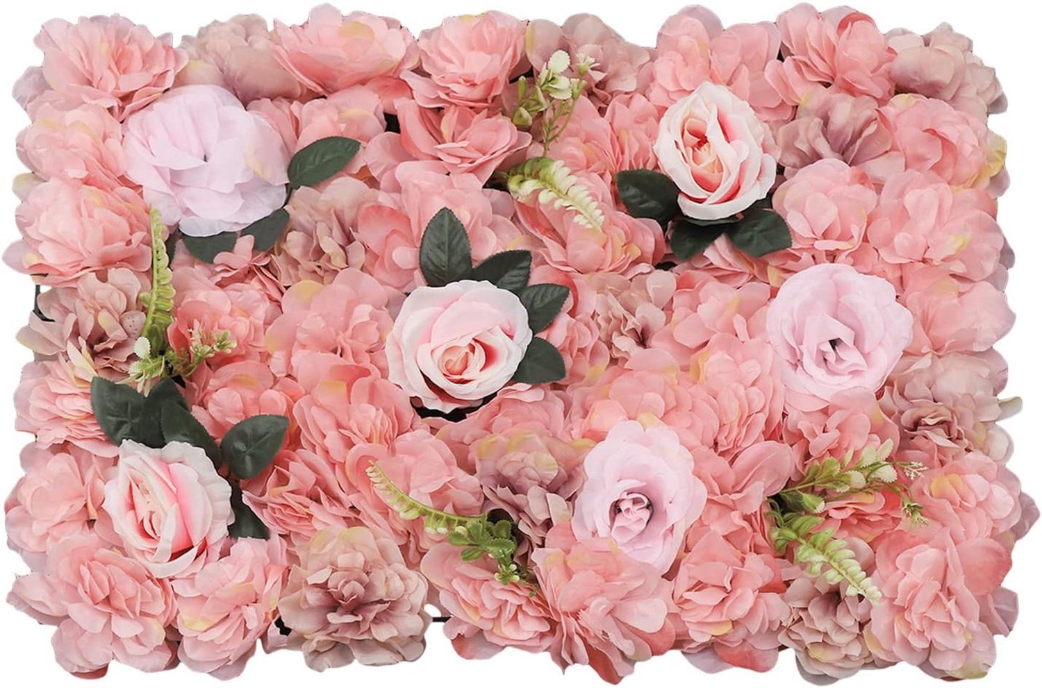 Kunstbloemen achtergrond bloemenwandpaneel bloemenpaneel voor achtergrond achtergrond voor verjaardagsfeesten feesten roze 60 x 40 cm 12 stuks