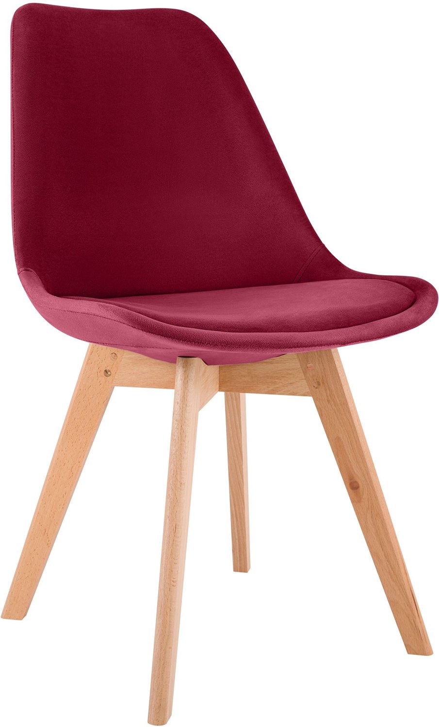 Luxe Comfort Eetkamerstoel - Fluweel - Rood Fluweel/rood