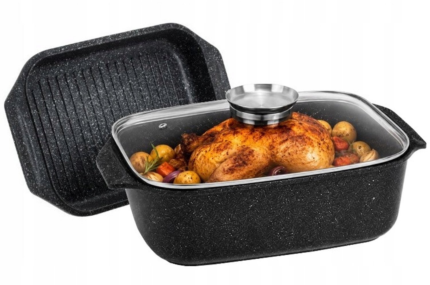 Edenberg Braadpan 6.5L met Grillpan Deksel - Geschikt voor Inductie & Oven