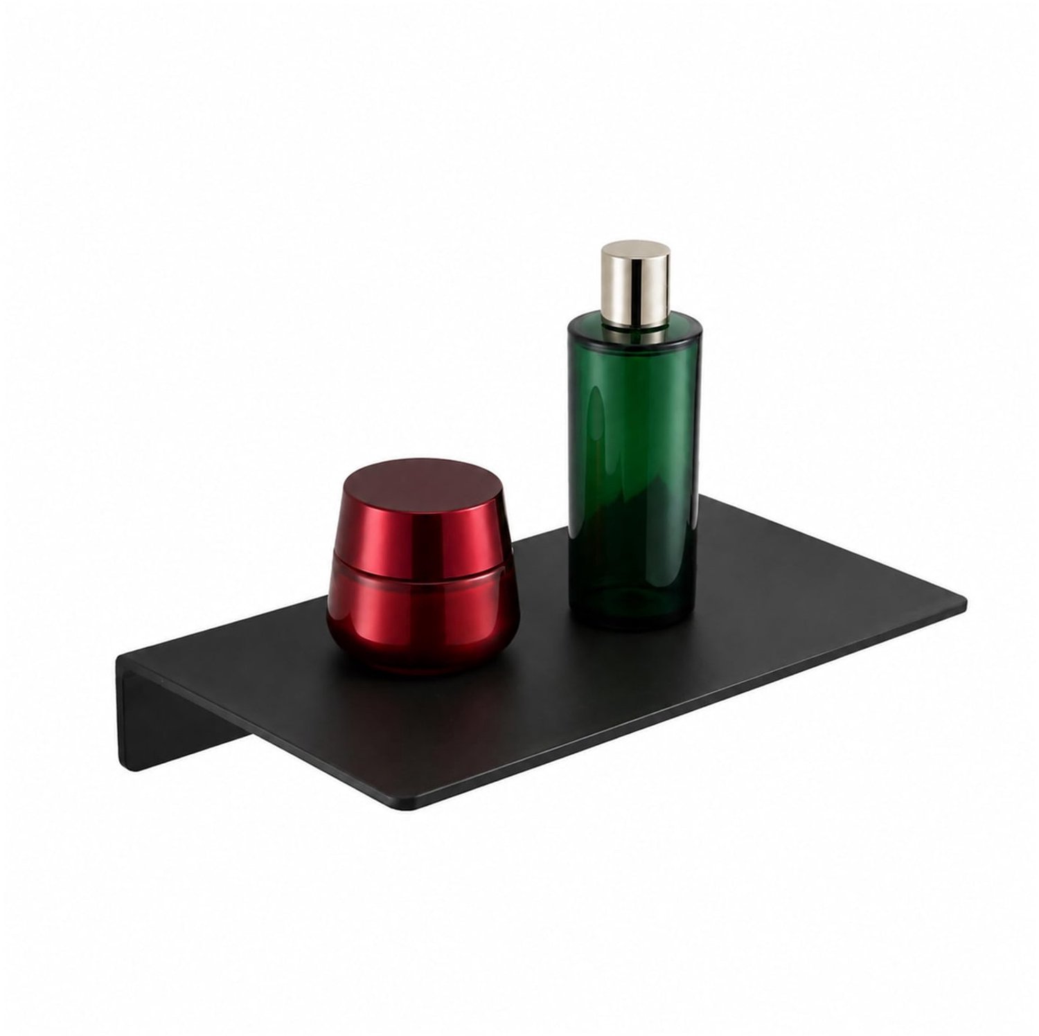 Zwevend metalen wandrek - 20 cm - Aluminium - Zwart