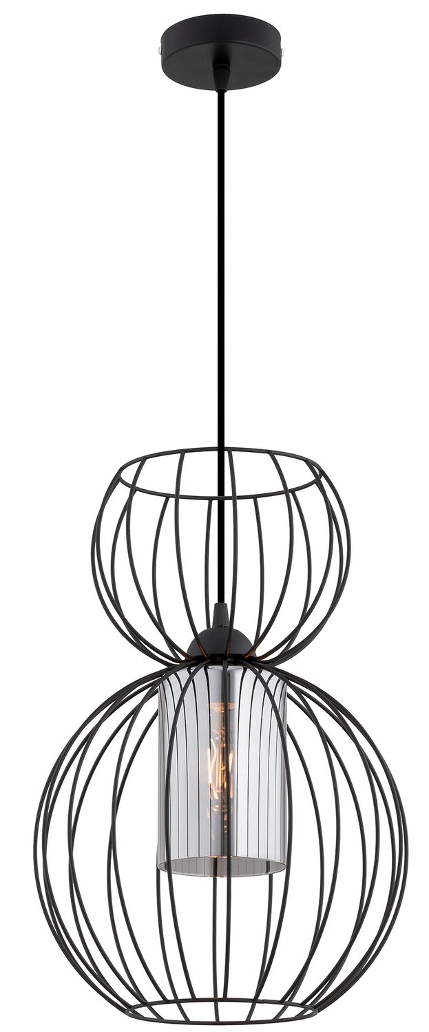 Moderne Hanglamp Glas Zwart Loft Stijl 30cm E27