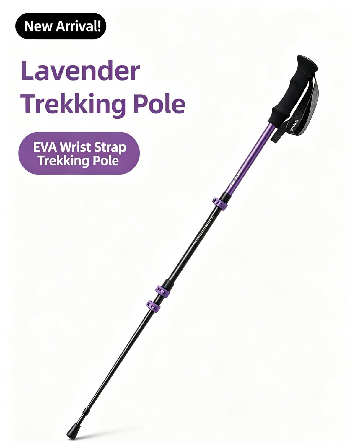 Wandelstok Trekkingstok Koolstofvezel 3-delig - Lichtgewicht 157g - Verstelbaar 56-120cm - Wandelstokken voor Wandelen en Bergbeklimmen