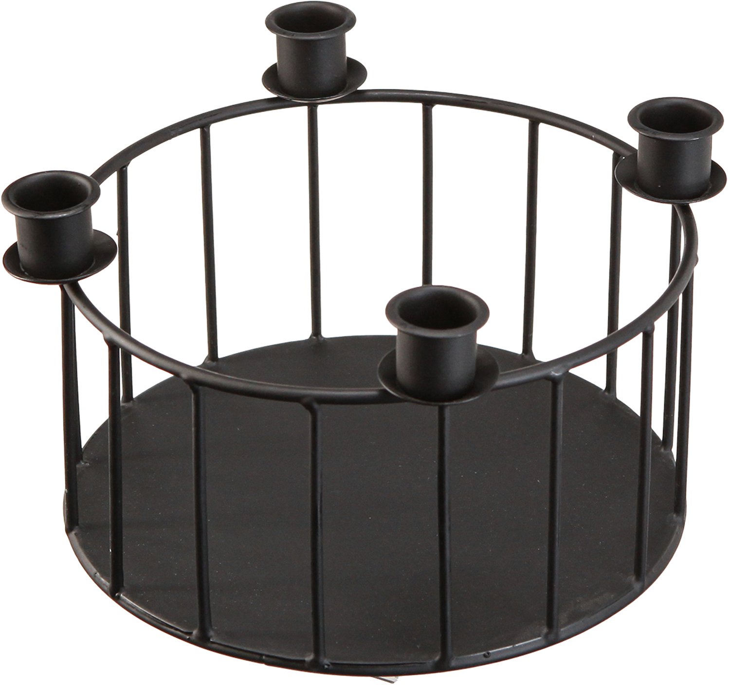 posiwio Draadmand metalen decoratieve mand kaarsenhouder zwart Ø23,5cm
