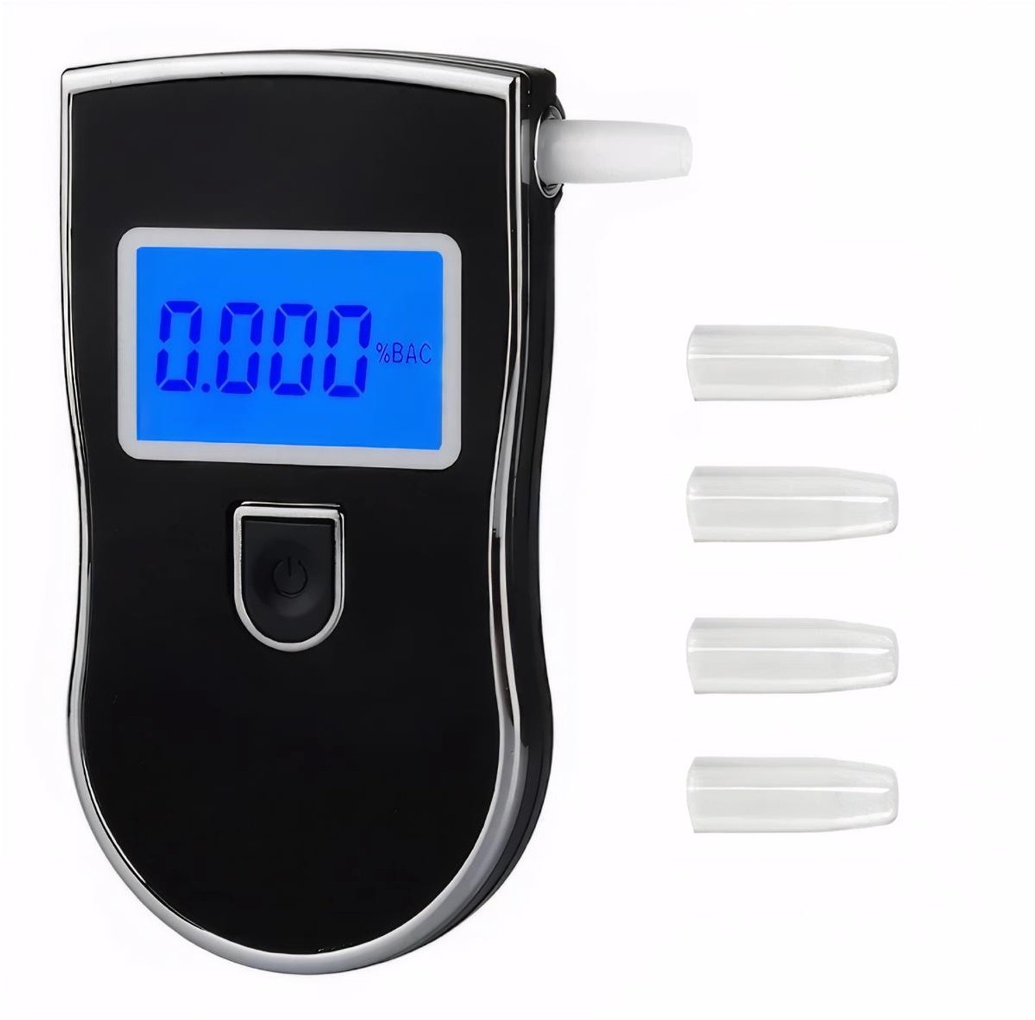 SSTRWGOOD Alcoholtester - Digitale Atemalkoholtester met Halfgeleider Sensor - LCD Display, 3 Meeteenheden (%BAC, ‰BAC, mg/L), Automatisch Uitschakelen - Geschikt voor Thuis en Onderweg - Kunststof Behuizing - Incl. 5 Mondstukken