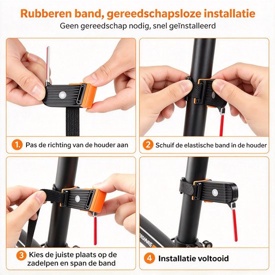 Namajunas-Rood-Fietsverlichting-USB Oplaadbaar-Waterdicht-Voor&Achterlicht-Fietslampjes Set-LED Fietslamp-MTB&Racefiets&Stadsfiets&Kinderfiets-Krachtig&Veilig-Zichtbaar&Regenbestendig-Lange Batterijduur-Zwart-Eenvoudig Monteren-Inclusief Batterij — afbeelding 2