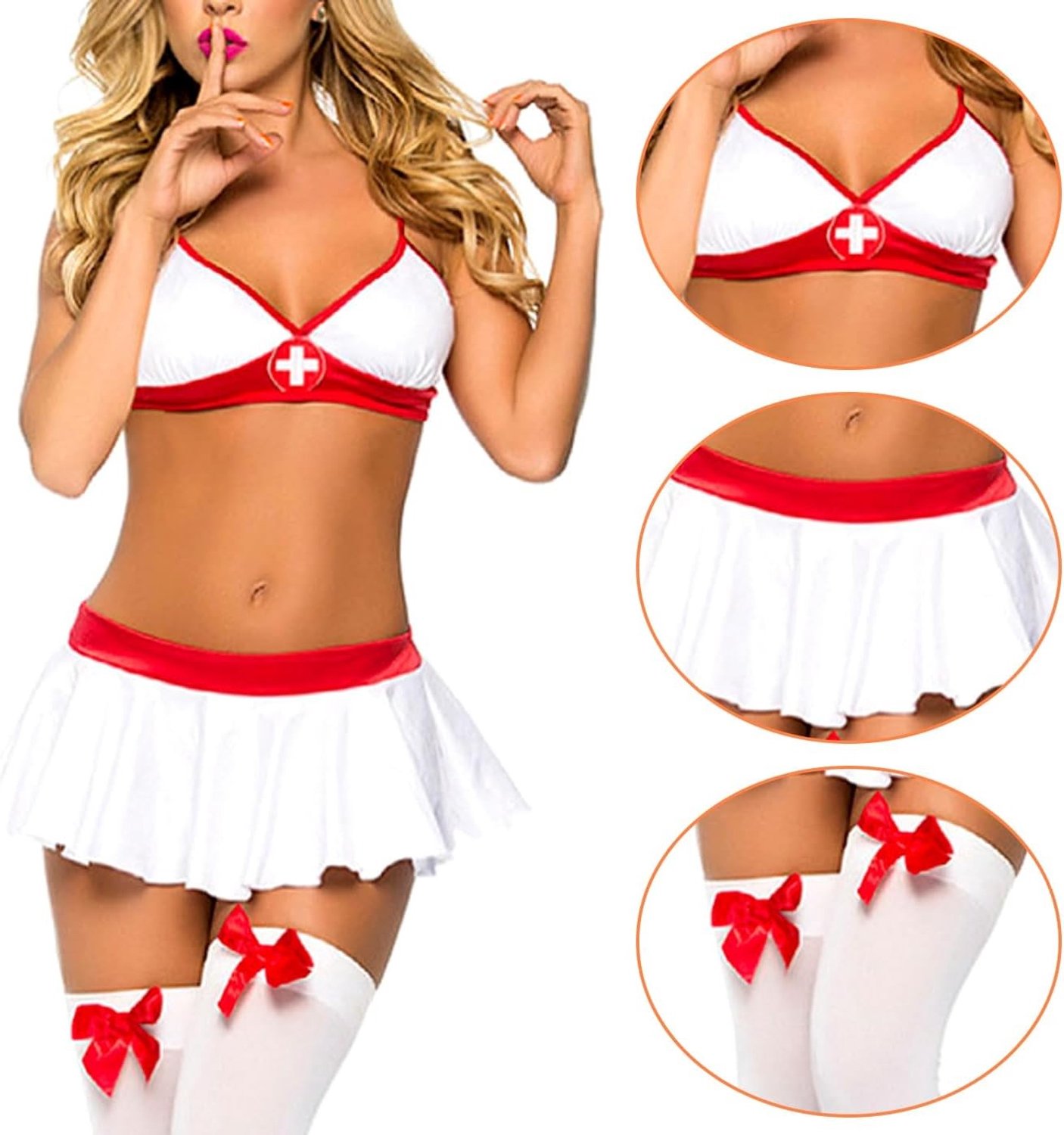 Sexy Verpleegster Kostuum Set voor Cosplay - Mini Jurk, Babydoll Ondergoed en Lingerie voor Verleiding