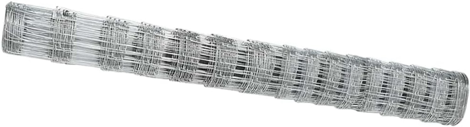 Gegalvaniseerd stalen wilgenhek 25 x 1,2 m - rechthoekig design - stabiele omheining voor buiten - eenvoudige montage - Luxento