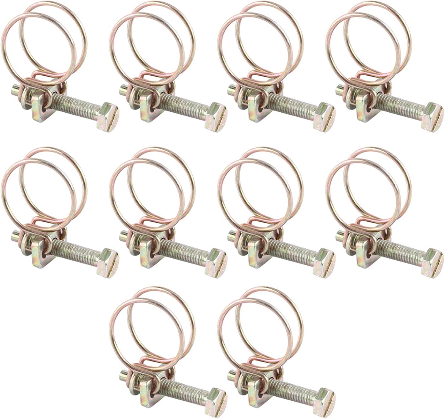 10 stks Waterslang Barb Clamp Verstelbare Rvs Handige Dubbele Draad Buis Clip Hoepel Sanitair Bevestiging (19mm 16-19)