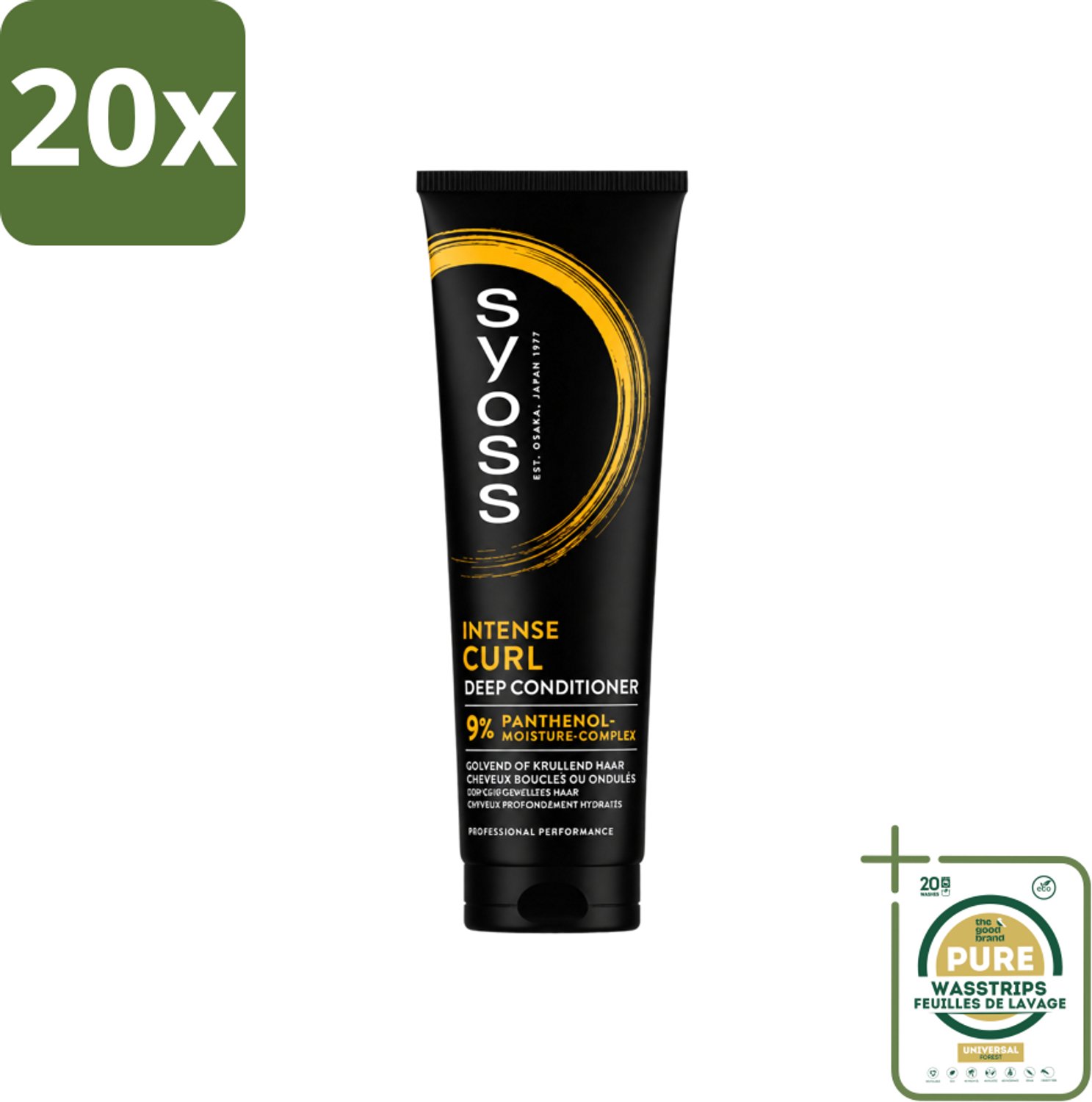 20 x Syoss - Intense Curls - Deep Conditioner - Elastische Krullen - 250 ml - Wasstrips - Krullen Verzorgen - Elastische Krullen - Kruldefinitie - Haar Verzorging - Hydraatatie