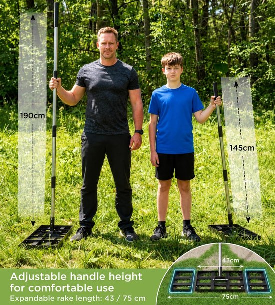 Graskraper met Verstelbare Lengte - Nivelleringshark voor Tuin — afbeelding 5