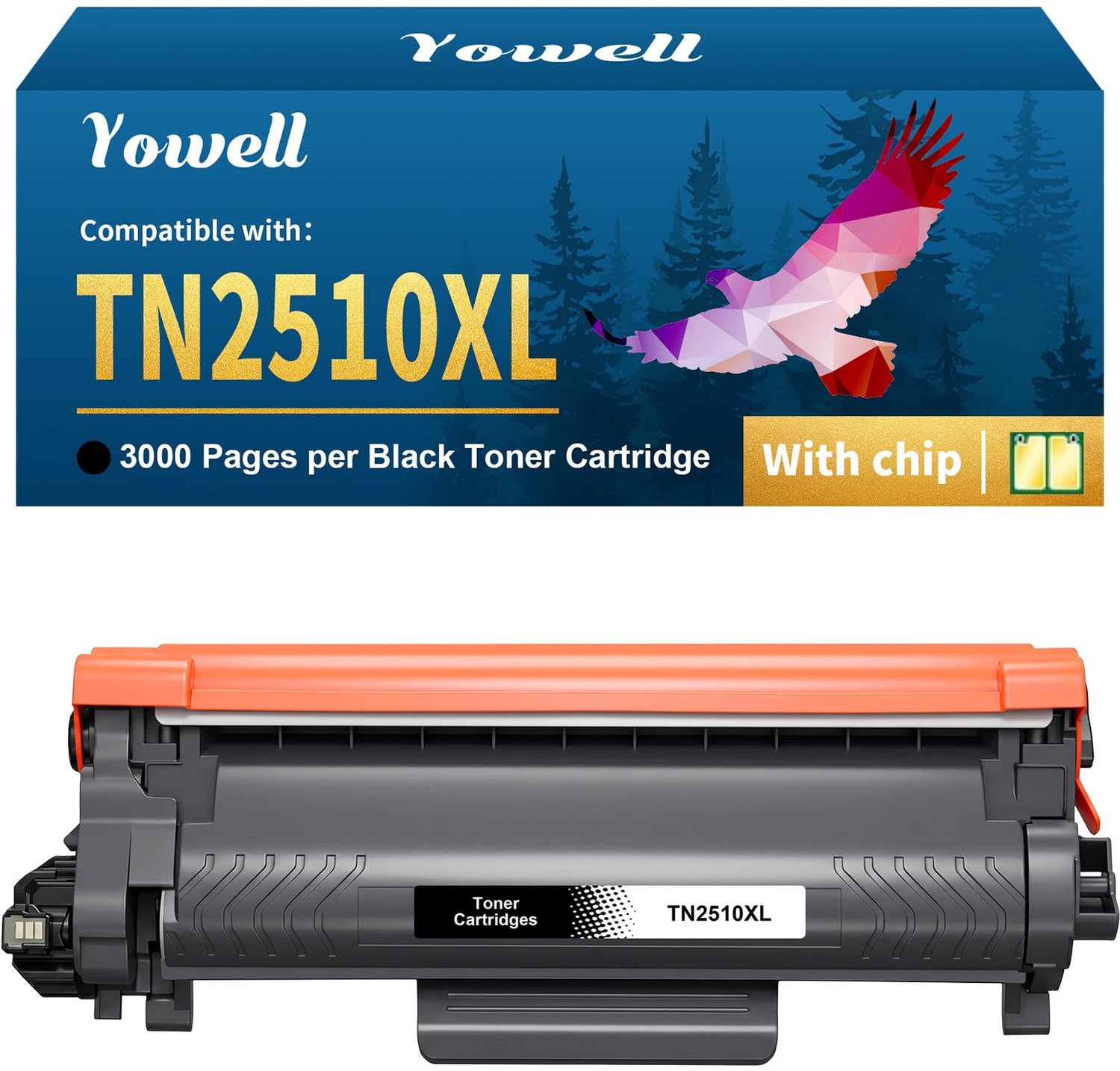 Toner TN2510XL zwart compatibel met Brother printers - 3000 pagina's