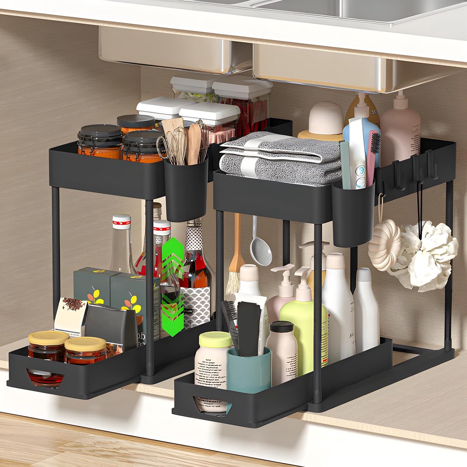 Onder Sink Organiser met 10 Haakjes voor Keuken en Badkamer