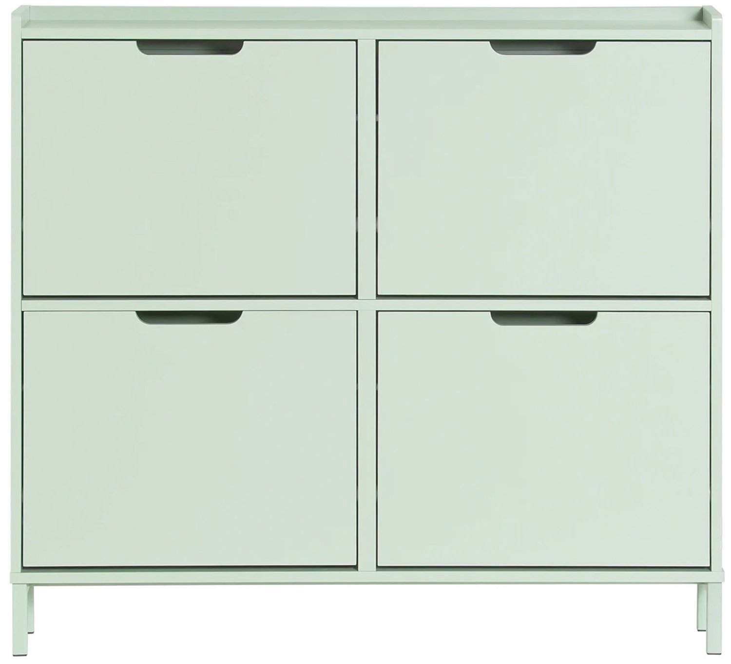 LabelOne Schoenenkast - Schoenenrek - Schoenen Opbergsysteem - 4 kantelkleppen - 8 planken - 100x19x90 cm - hout - lichtgroen