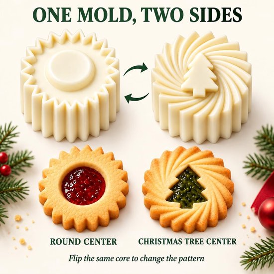 Koekjesvorm 'kerstboom', dubbelzijdige uitsteekvormenset, set van 2 — afbeelding 3