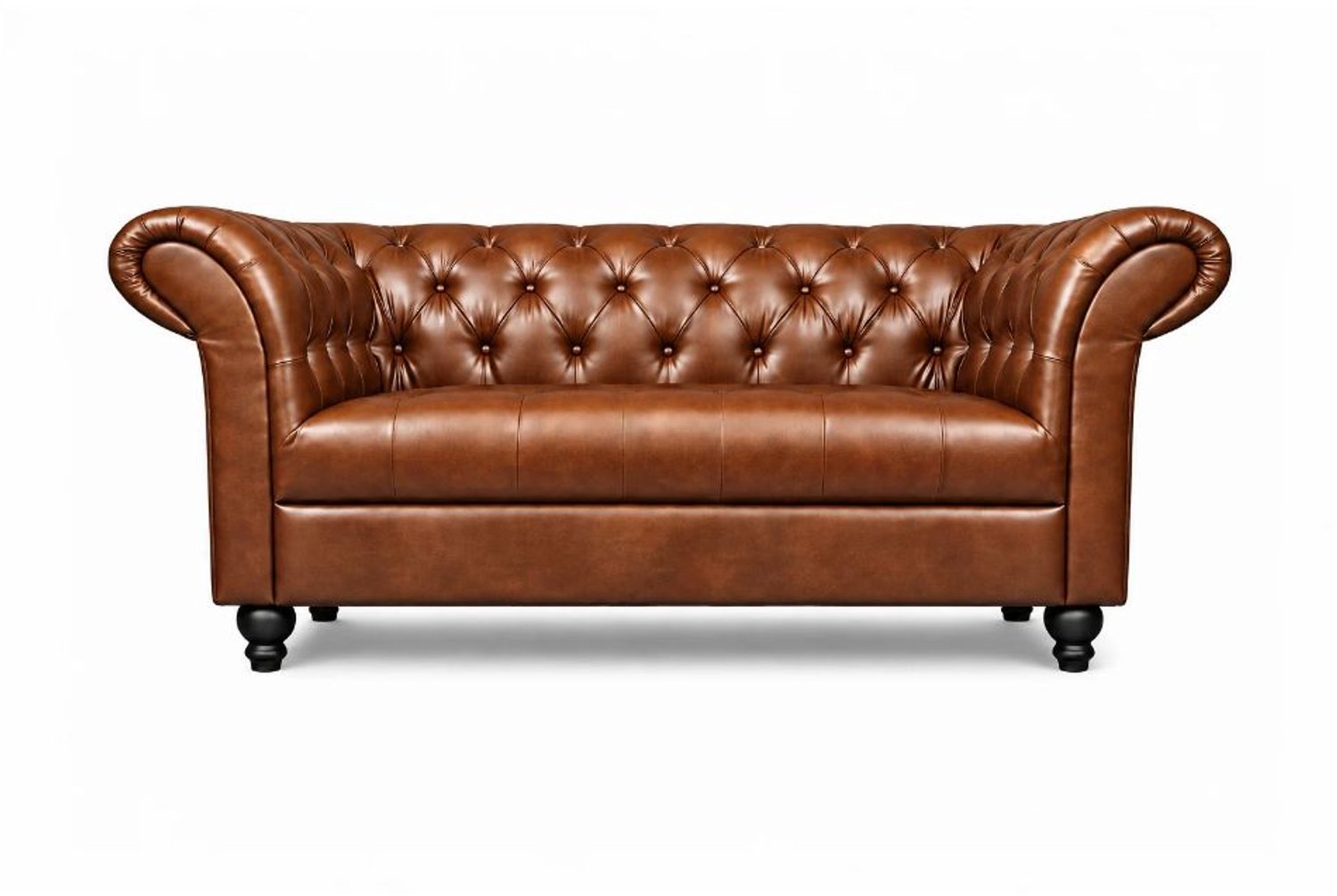 Meubeldistrict Chesterfield Bank 2-Zits - Kaneel Bruin - Curve Armleuningen - Chesterfield - Sofa - Bankstel