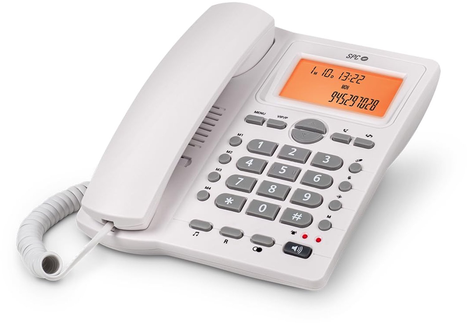 Vaste Telefoon met LCD Scherm – Wit – Tafel- en Wandmontage