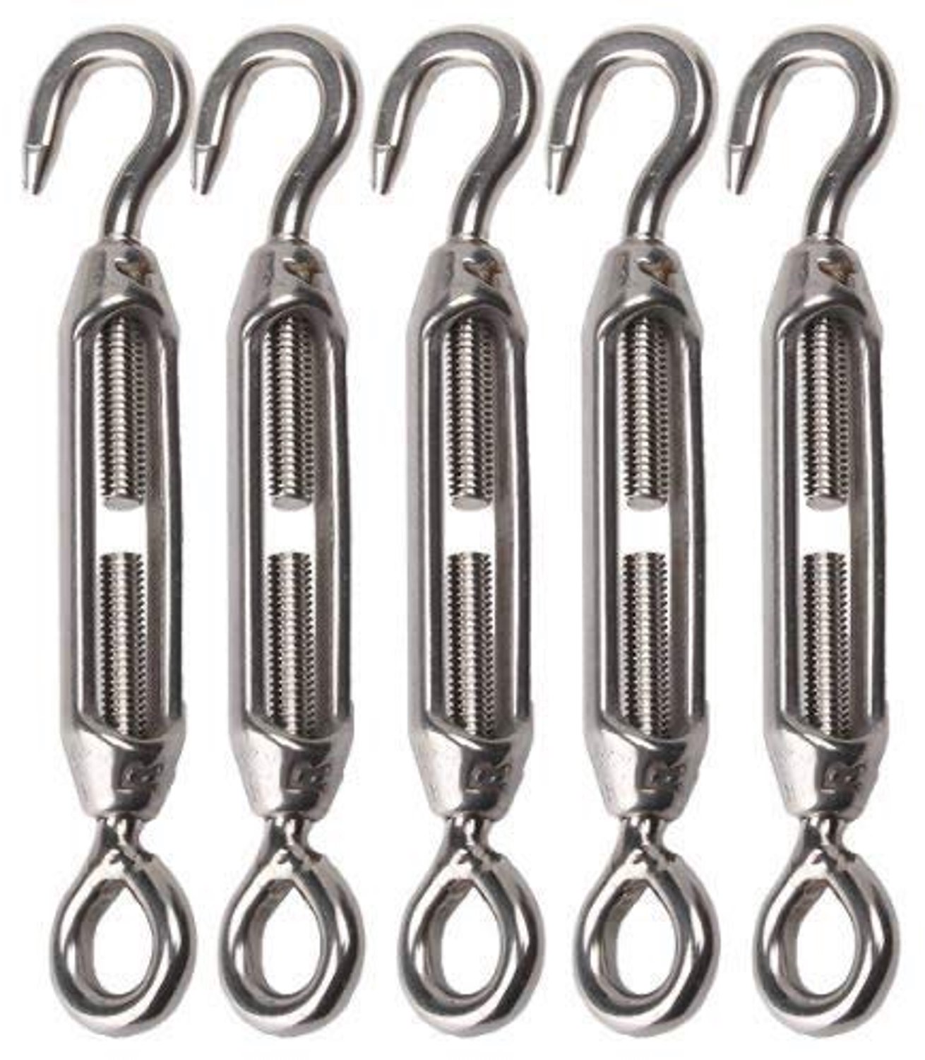 Set van 5 RVS Turnbuckles voor Tuinhekken en Kabels