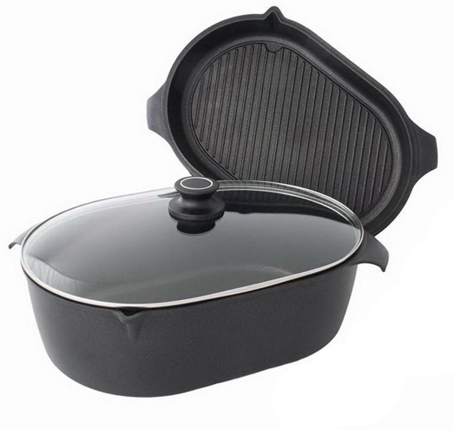 Casserole Set met inductiepan, deksel en glas - 42 x 28 cm