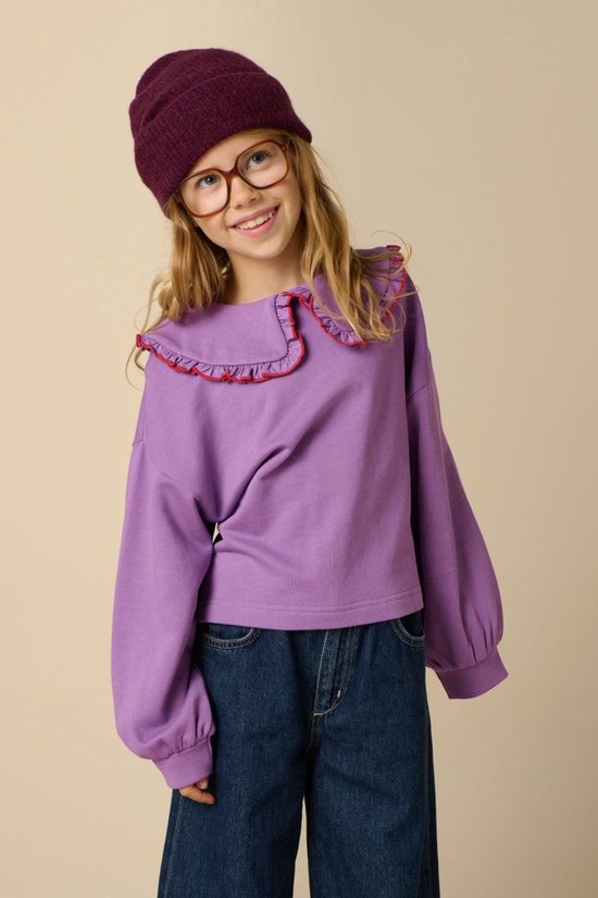 Lichtpaarse Sweater Met Kraag