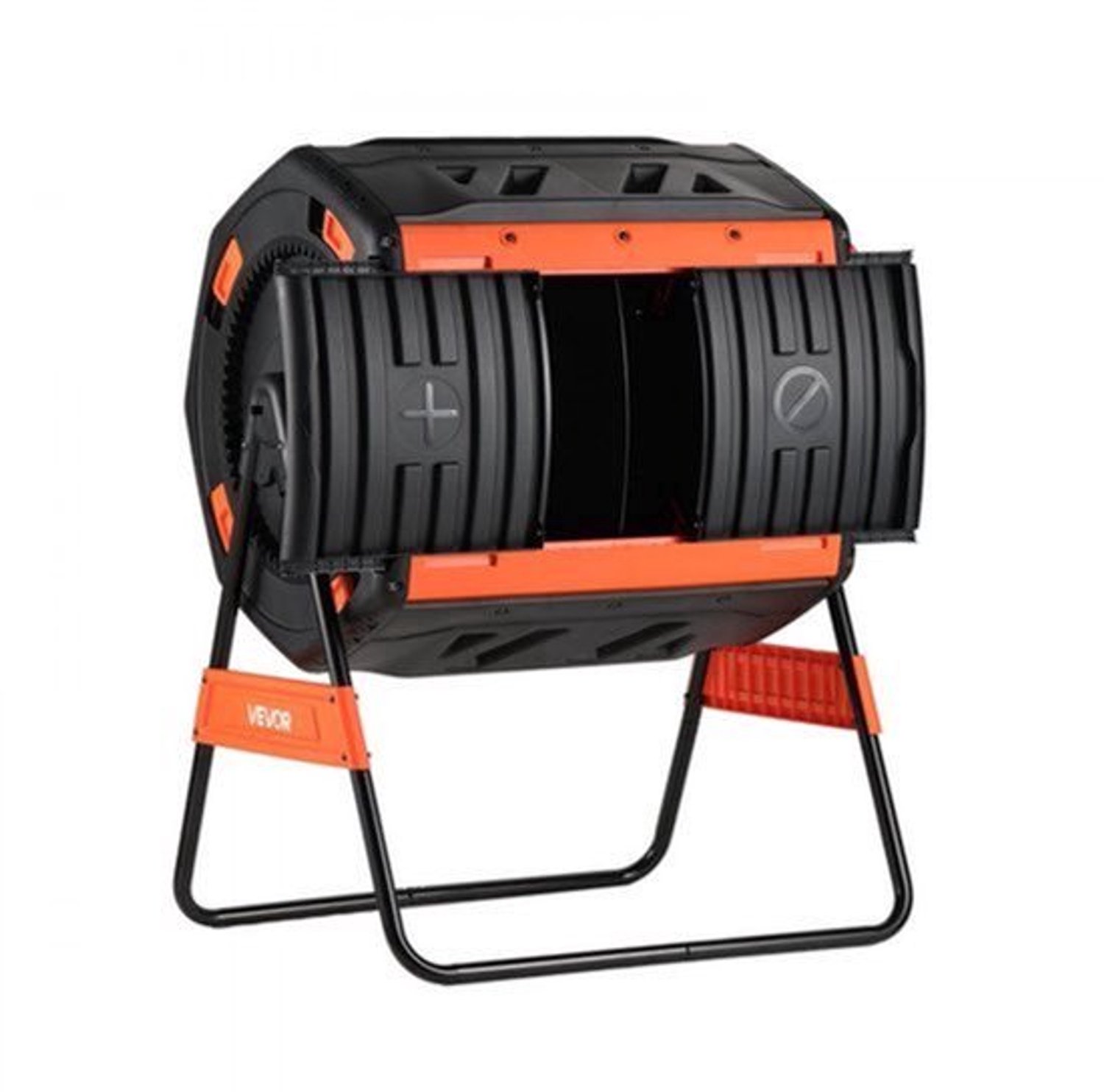 Compostbak Trommel - 200 Liter Capaciteit - Kunststof En Staal - Voor Buiten Tuin En Keukenafval - Compostvat