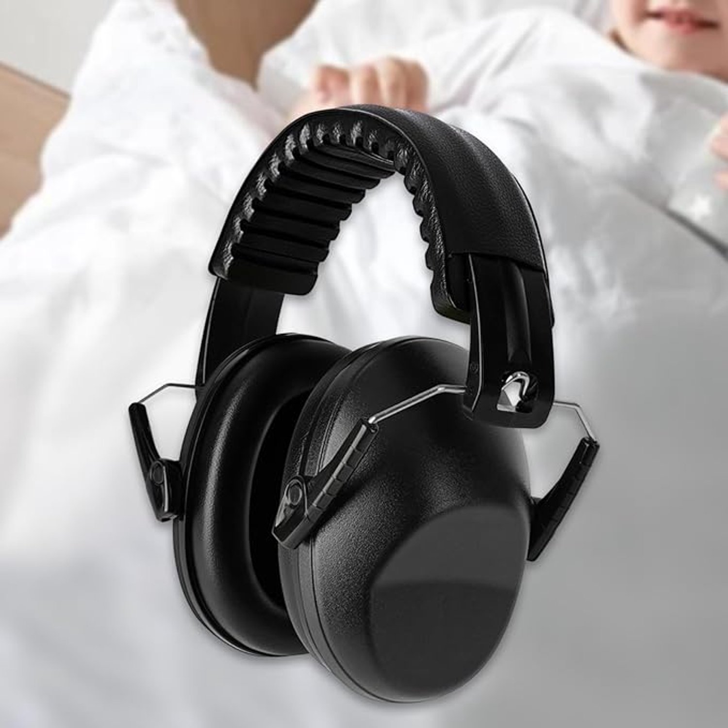 Oorkappen Kinderen - Geluidsdempende oorkappen - Gehoorbescherming voor kinderen - Zacht en comfortabel - Verstelbaar - Lichtgewicht en draagbaar - Geschikt om te slapen, studeren en voor baby's - Zwart – foto 3