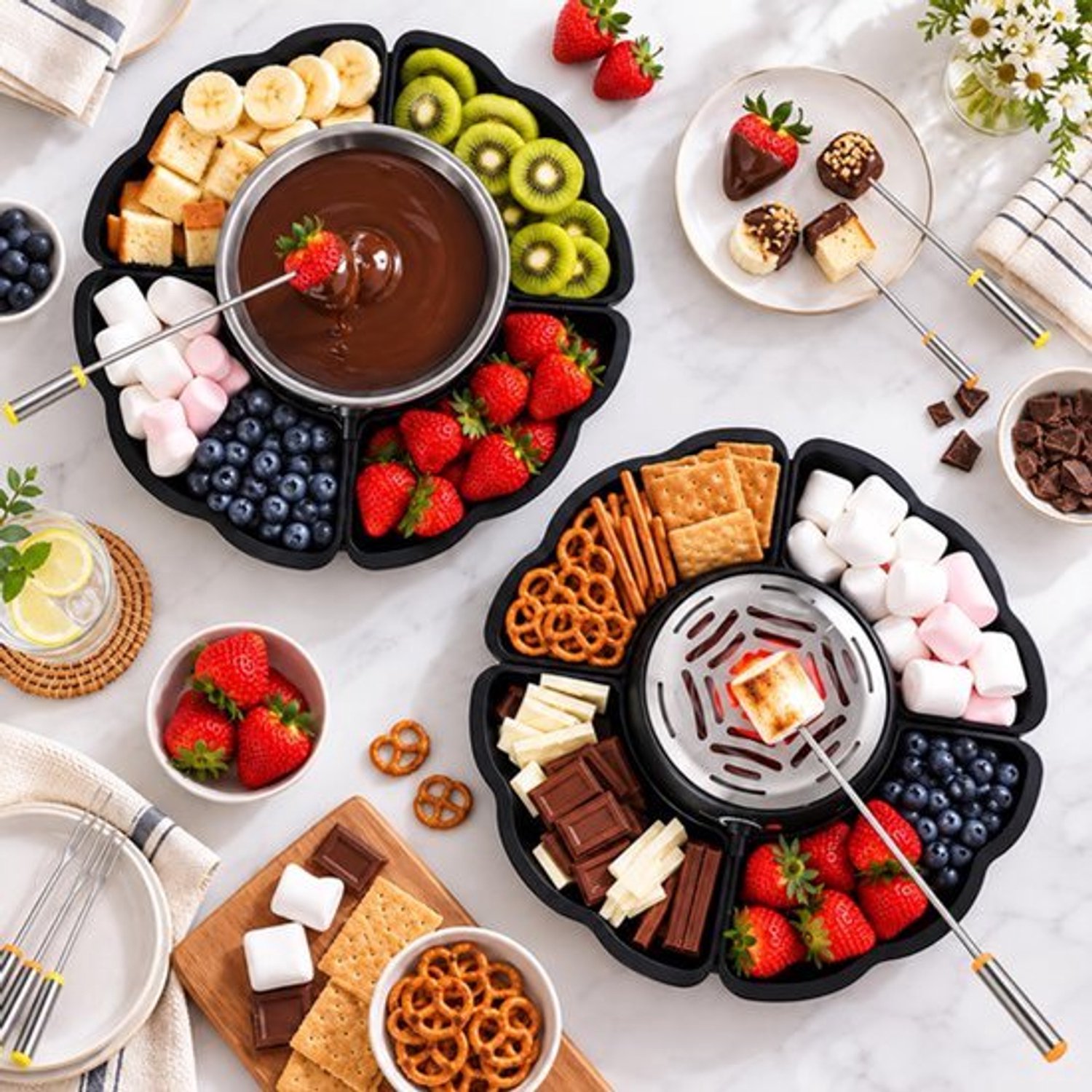 2-in-1 Chocoladefondueset, Elektrische Chocolade Fondue Set – foto 4